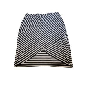 Whimsy Goth Black and White striped pencil skirt size medium